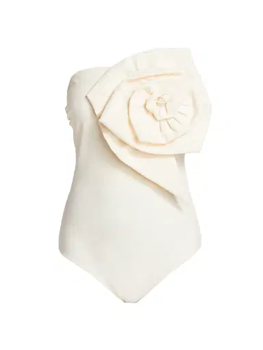 Chiara Boni La Petite Robe Women's Cotefta Strapless One-Piece Swimsuit - Cream - Size 6 | Thumbnail 1