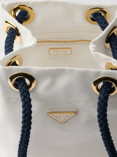 Prada Women's Mariner Re-Nylon Small Bucket Bag - White | Thumbnail 4 Prada Women's Mariner Re-Nylon Small Bucket Bag - White | Thumbnail 4