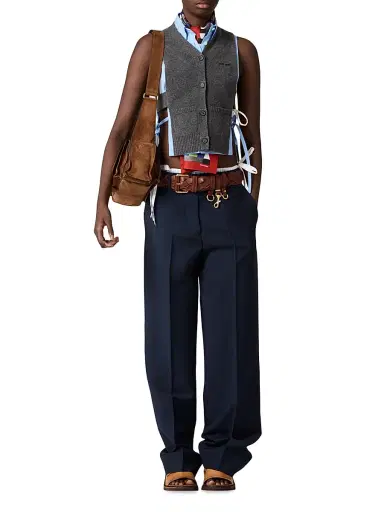 Miu Miu Women's Cashmere Cardigan Vest - Grey - Size 4 | Thumbnail 2