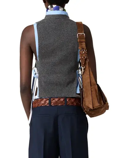 Miu Miu Women's Cashmere Cardigan Vest - Grey - Size 4 | Thumbnail 4