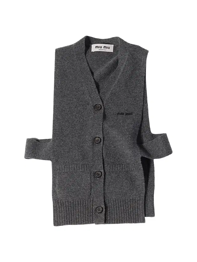 Miu Miu Women's Cashmere Cardigan Vest - Grey