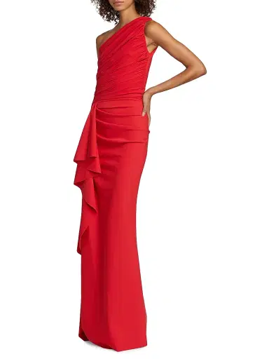 Chiara Boni La Petite Robe Women's Aziza Ruched One-Shoulder Gown | Thumbnail 4 Chiara Boni La Petite Robe Women's Aziza Ruched One-Shoulder Gown | Thumbnail 4
