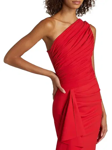 Chiara Boni La Petite Robe Women's Aziza Ruched One-Shoulder Gown | Thumbnail 6 Chiara Boni La Petite Robe Women's Aziza Ruched One-Shoulder Gown | Thumbnail 6