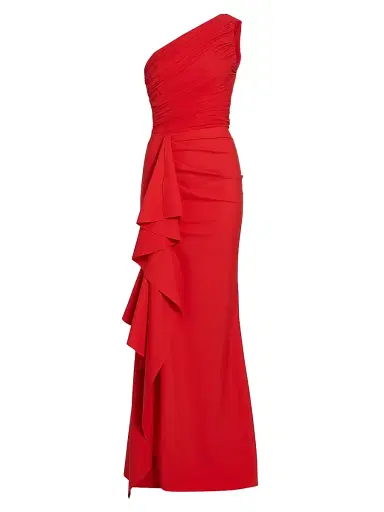 Chiara Boni La Petite Robe Women's Aziza Ruched One-Shoulder Gown | Thumbnail 1 Chiara Boni La Petite Robe Women's Aziza Ruched One-Shoulder Gown | Thumbnail 1