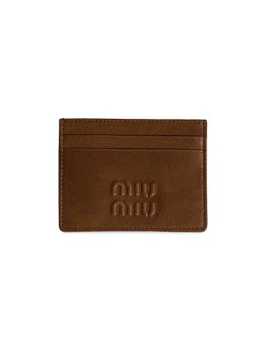 Miu Miu Women's Nappa Leather Card Holder - Brown | Thumbnail 1