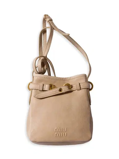 Miu Miu Women's Nappa Leather Pouch - Beige Khaki | Thumbnail 1