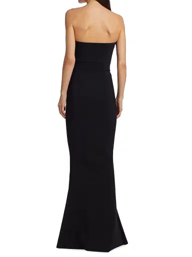 Chiara Boni La Petite Robe Women's Hebe Strapless Ruffle Gown - Black - Size 18 | Thumbnail 5