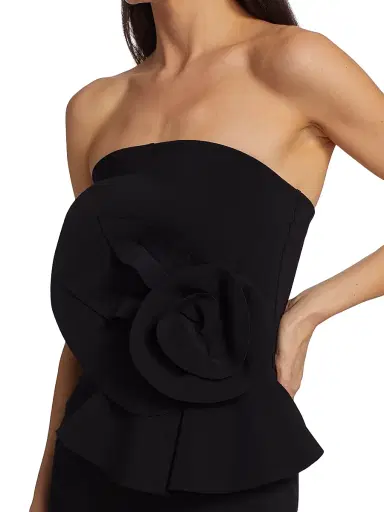 Chiara Boni La Petite Robe Women's Hebe Strapless Ruffle Gown - Black - Size 18 | Thumbnail 6