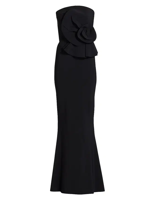 Chiara Boni La Petite Robe Women's Hebe Strapless Ruffle Gown - Black