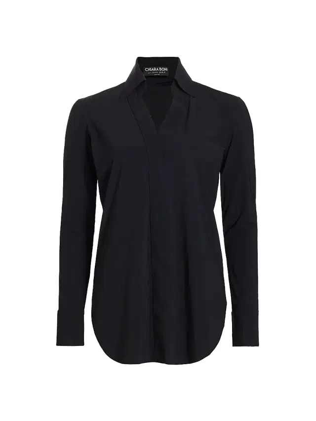 Chiara Boni La Petite Robe Women's Atena Long-Sleeve Blouse - Black