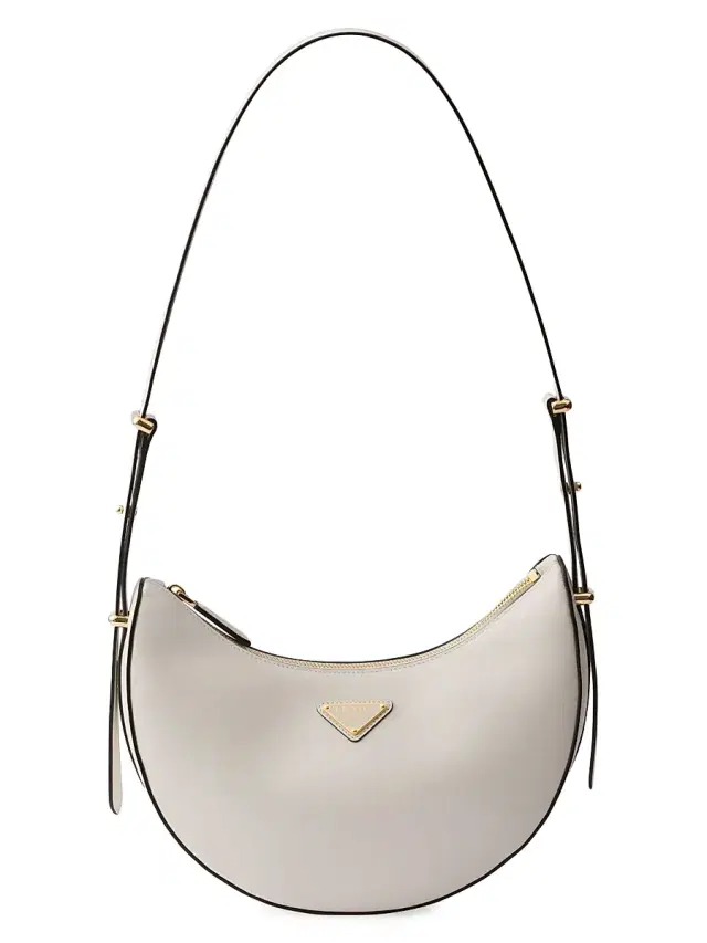 Prada Women's Arqué  Leather Shoulder Bag - White