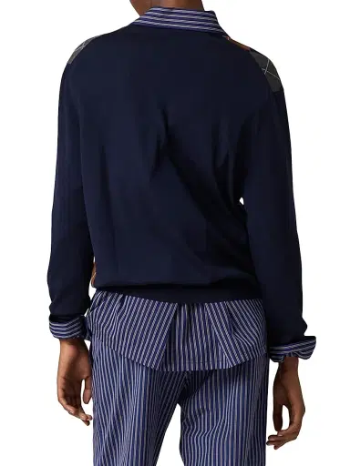 Miu Miu Women's V-Necked Wool Sweater - Blue - Size 4 | Thumbnail 4