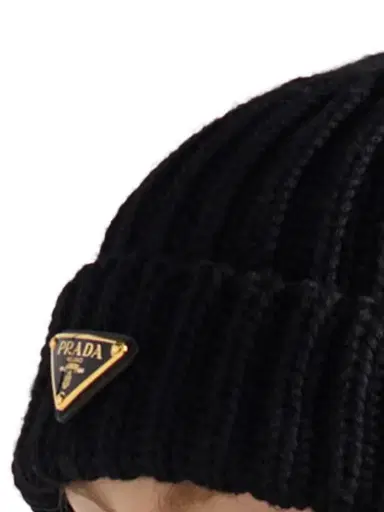 Prada Women's Re-Nylon and Knit Cap - Black - Size Large | Thumbnail 2