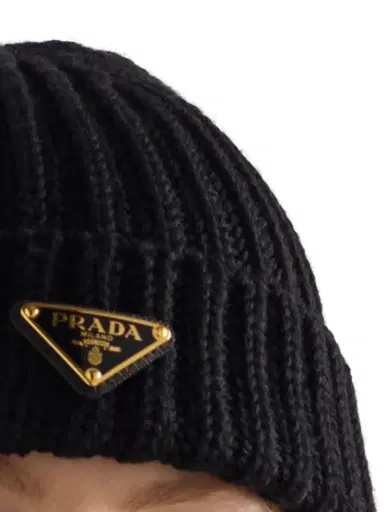 Prada Women's Re-Nylon and Knit Cap - Black - Size Large | Thumbnail 3