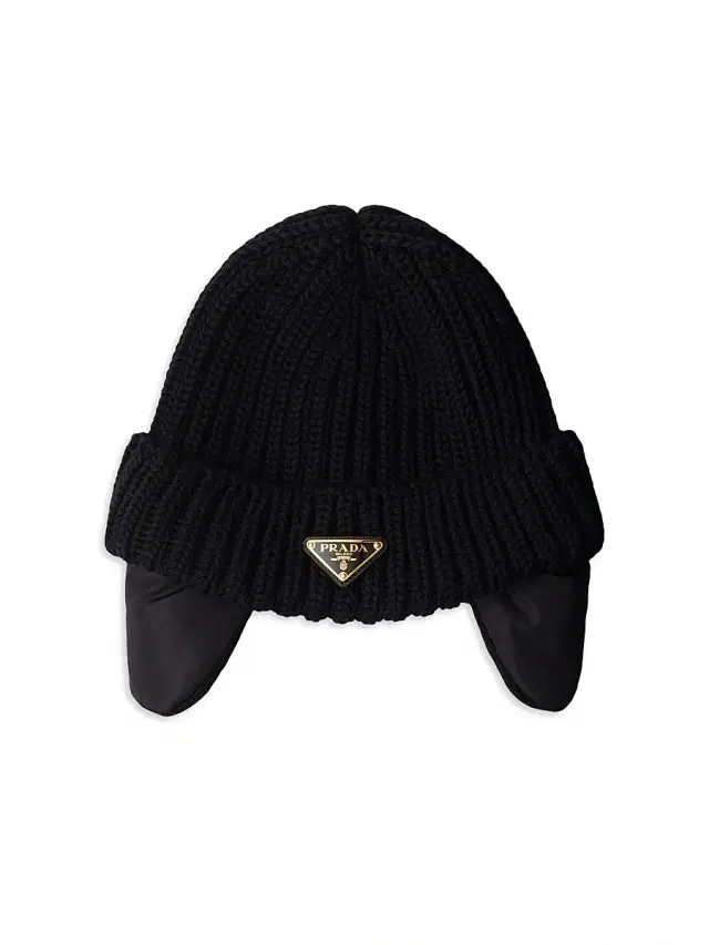 Women's Re-Nylon and Knit Cap - Black