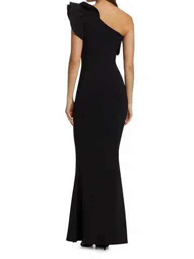 Chiara Boni La Petite Robe Women's Kika Ra Ruffled One-Shoulder Trumpet Gown | Thumbnail 5 Chiara Boni La Petite Robe Women's Kika Ra Ruffled One-Shoulder Trumpet Gown | Thumbnail 5
