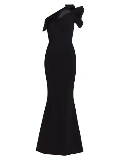 Chiara Boni La Petite Robe Women's Kika Ra Ruffled One-Shoulder Trumpet Gown | Thumbnail 1 Chiara Boni La Petite Robe Women's Kika Ra Ruffled One-Shoulder Trumpet Gown | Thumbnail 1