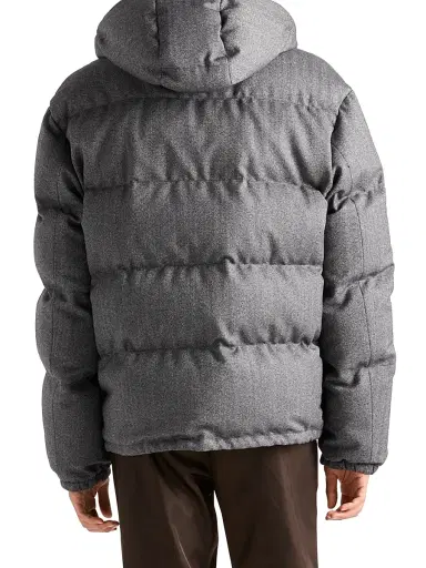 Prada Men's Medium-Weight Wool Down Jacket - Grey | Thumbnail 3 Prada Men's Medium-Weight Wool Down Jacket - Grey | Thumbnail 3