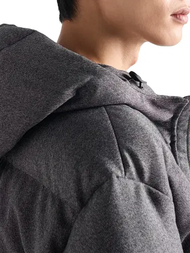 Prada Men's Medium-Weight Wool Down Jacket - Grey | Thumbnail 4 Prada Men's Medium-Weight Wool Down Jacket - Grey | Thumbnail 4