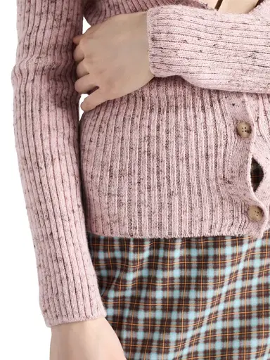 Prada Women's Ribbed Knit Cardigan - Pink | Thumbnail 6
