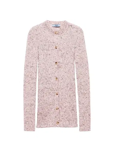 Prada Women's Ribbed Knit Cardigan - Pink | Thumbnail 1