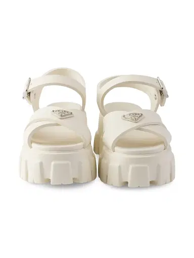 Prada Women's Monolith Rubber Sandals - Beige Khaki | Thumbnail 2 Prada Women's Monolith Rubber Sandals - Beige Khaki | Thumbnail 2