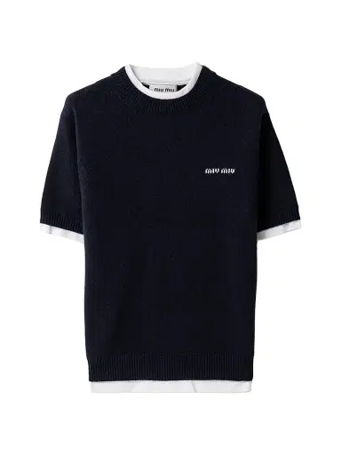 Miu Miu Women's Cashmere Crew-Neck Sweater - Blue - Size 12 | Thumbnail 1