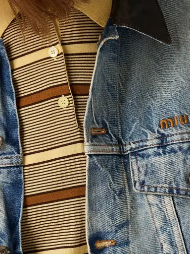 Miu Miu Women's Denim Blouson Jacket - Blue - Size 2 | Thumbnail 4 Miu Miu Women's Denim Blouson Jacket - Blue - Size 2 | Thumbnail 4