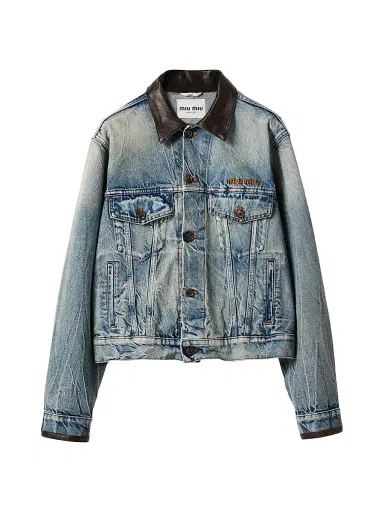 Miu Miu Women's Denim Blouson Jacket - Blue - Size 2 | Thumbnail 1 Miu Miu Women's Denim Blouson Jacket - Blue - Size 2 | Thumbnail 1