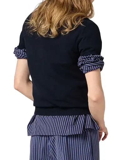 Miu Miu Women's Cashmere Crew Neck Sweater - Blue - Size 6 | Thumbnail 3