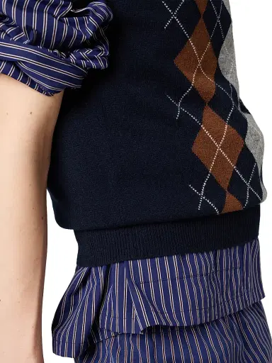 Miu Miu Women's Cashmere Crew Neck Sweater - Blue - Size 6 | Thumbnail 4