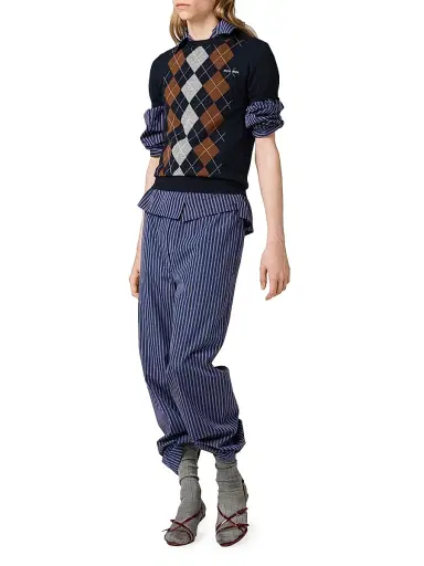 Miu Miu Women's Cashmere Crew Neck Sweater - Blue - Size 6 | Thumbnail 6