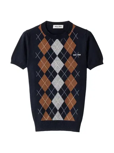 Miu Miu Women's Cashmere Crew Neck Sweater - Blue - Size 6 | Thumbnail 1