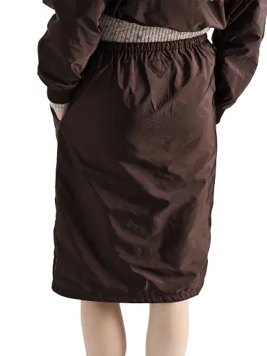 Prada Women's Reversible Cotton Jersey and Re-Nylon Skirt - Brown - Size Medium | Thumbnail 4