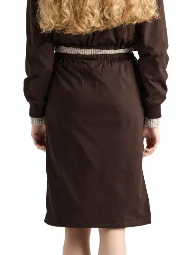 Prada Women's Reversible Cotton Jersey and Re-Nylon Skirt - Brown - Size Medium | Thumbnail 5