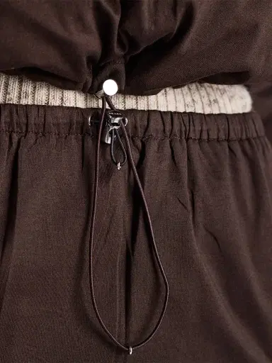 Prada Women's Reversible Cotton Jersey and Re-Nylon Skirt - Brown - Size Medium | Thumbnail 6