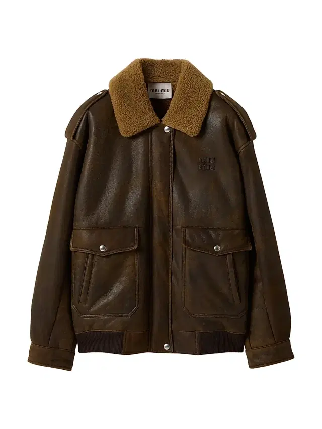 Miu Miu Women's Shearling Blouson Jacket - Dark Brown