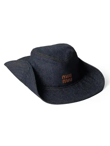 Miu Miu Women's Denim Cowboy Hat | Thumbnail 1 Miu Miu Women's Denim Cowboy Hat | Thumbnail 1