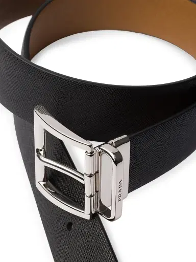 Prada Men's Saffiano Leather Reversible Belt - Black - Size 42 | Thumbnail 2 Prada Men's Saffiano Leather Reversible Belt - Black - Size 42 | Thumbnail 2