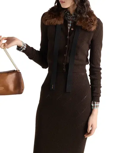 Prada Women's Cashmere Cardigan - Brown | Thumbnail 4