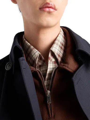 Prada Men's Cotton Fleece Polo Shirt - Brown | Thumbnail 5