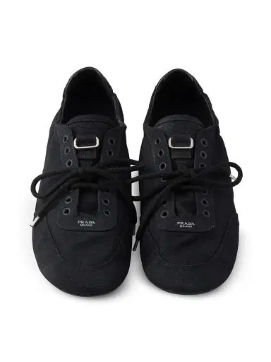 Prada Men's Collapse Canvas Sneakers - Black - Size 9 | Thumbnail 4