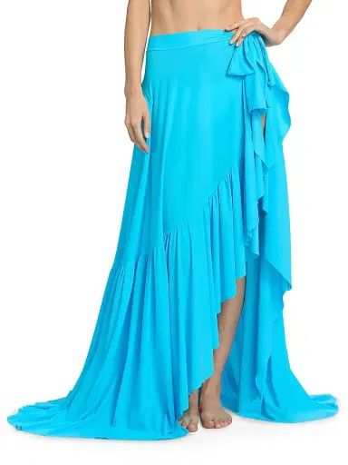 Chiara Boni La Petite Robe Women's Iggy Ruffle Wrap Maxi Sarong | Thumbnail 3 Chiara Boni La Petite Robe Women's Iggy Ruffle Wrap Maxi Sarong | Thumbnail 3