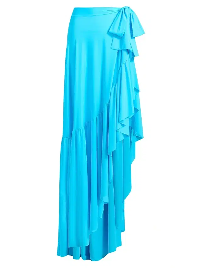 Chiara Boni La Petite Robe Women's Iggy Ruffle Wrap Maxi Sarong - Cielo