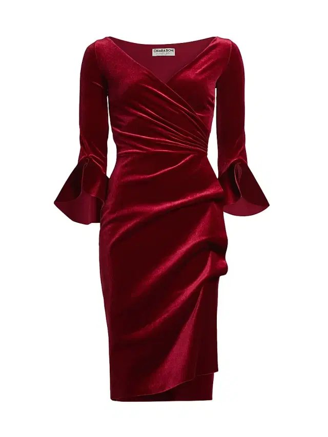 Chiara Boni La Petite Robe Women's Triana Velvet Wrap Dress - Garnet
