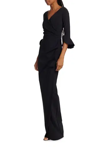 Chiara Boni La Petite Robe Women's Zalfa Ruched Gown - Black - Size 14 | Thumbnail 2