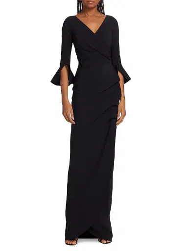 Chiara Boni La Petite Robe Women's Zalfa Ruched Gown - Black - Size 14 | Thumbnail 3