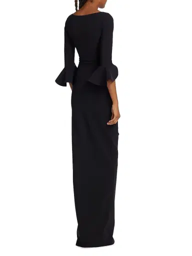 Chiara Boni La Petite Robe Women's Zalfa Ruched Gown - Black - Size 14 | Thumbnail 5