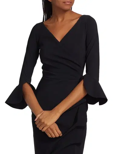 Chiara Boni La Petite Robe Women's Zalfa Ruched Gown - Black - Size 14 | Thumbnail 6