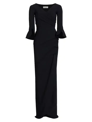 Chiara Boni La Petite Robe Women's Zalfa Ruched Gown - Black - Size 14 | Thumbnail 1
